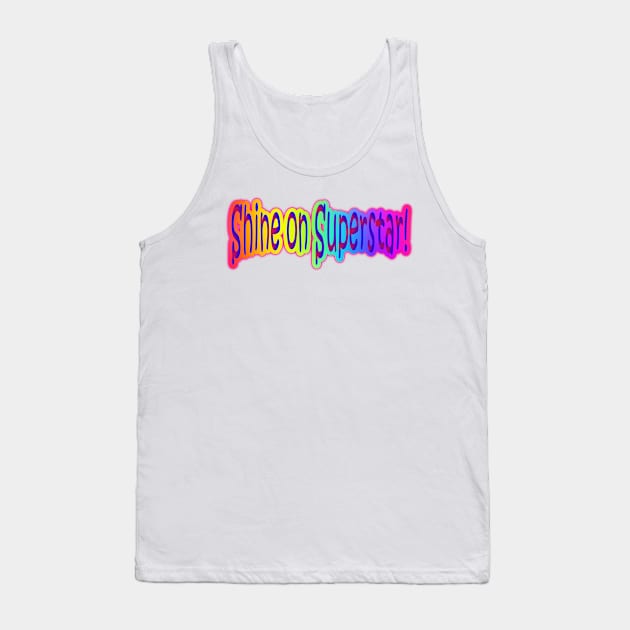 Shine on Superstar Neon Retro Rainbow Colors Tank Top by Creative Creation